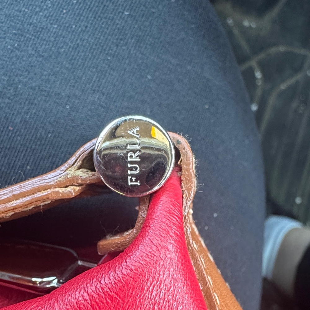 Furla Red and Tan‎ Leather Handbag